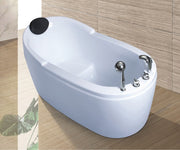 White finish long bath tub Malaysia with panel and water tap