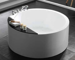 Round freestanding bath tub in white finish, elegant bath tub in Malaysia.