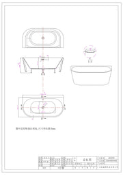 Premium freestanding white bath tub size for Malaysia home