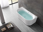 Modern freestanding white tub, round design. Explore bath tub Malaysia offers