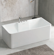 Free Standing Bathtub c/w Faucet Set and Waste - White