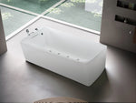 Angled view of luxury full white massage bath tub, best  freestanding bath tub in Malaysia