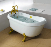 Massage Bathtub c/w Chrome Gold Tap and Leg
