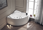 A premium white bath tub with smooth curves and a spacious interior for a comfortable bathing experience