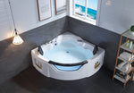 Modern design White Corner jacuzzi bath tub with massage jets, Perfect for relaxation