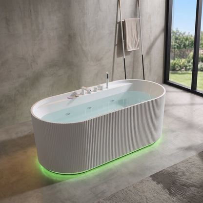 Massage Bath Tub with faucet c/w 4 pcs middle jets, 8 pcs small jets and 8pcs air jets in a room setting