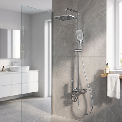 Exposed Shower Set - Chrome in a room setting