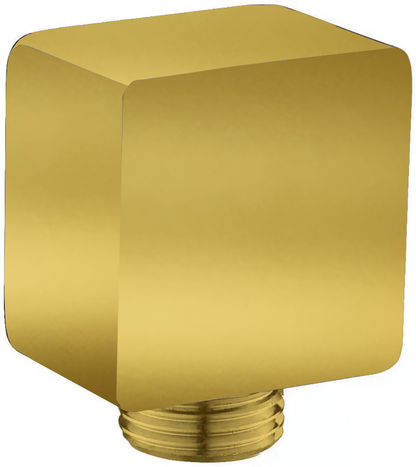 Brass Square Shower Elbow - Matte Gold