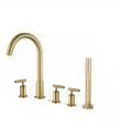 Bathtub Mixer 5 Hole with Hand Shower - Matt Gold