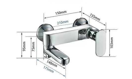 Bath Mixer with Swivel Spout - Chrome