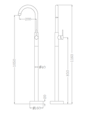 Free Standing Basin Mixer - Matte Black