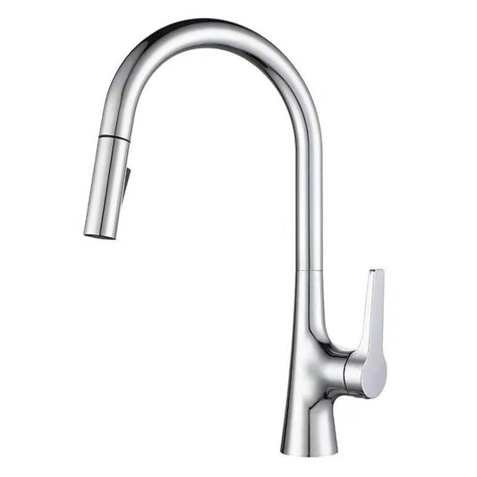 Single Lever Pull-Down Pillar Sink Mixer - Satin