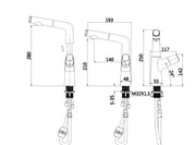 Single Lever Pull-Down Pillar Sink Mixer - Chrome