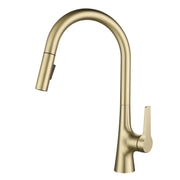 Single Lever Pull-Down Pillar Sink Mixer-Gold
