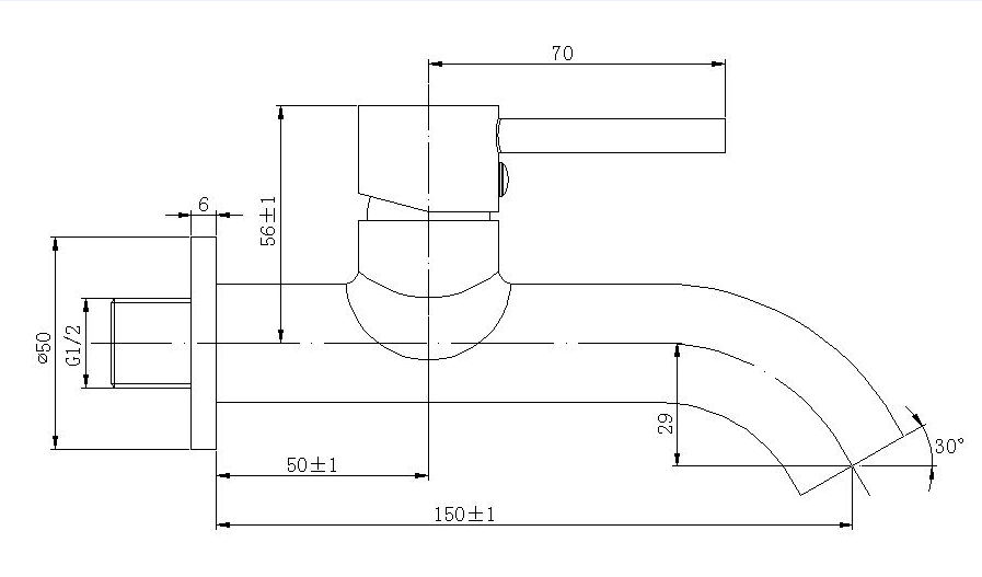 Wall Bib Tap - Black