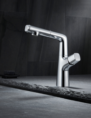 Single Lever Pull-Down Pillar Sink Mixer - Chrome