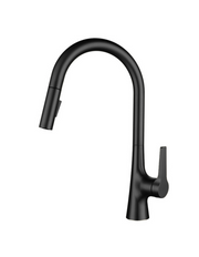Single Lever Pull-Down Pillar Sink Mixer-Black Matt