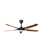 ALPHA Vannus - IRIZ LED 5B 56 Inch DC Motor Ceiling Fan with 5 Blades (8 Speed Remote)-Walnut mix Matt Black