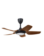 ALPHA Vannus - IRIZ LED 5B 40 Inch DC Motor Ceiling Fan with 5 Blades (8 Speed Remote)- Walnut mix Matt Black