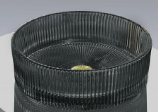 Round Glass Vessel Sink - Transparent Black