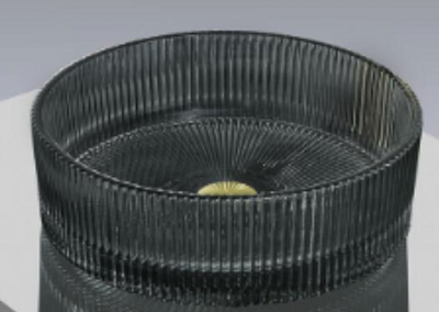 Round Glass Vessel Sink - Transparent Black