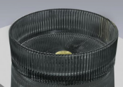Round Glass Vessel Sink - Transparent Black