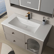 Multi-layer board Basin Cabinet Set - Matte Khaki