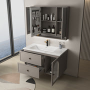 Multi-layer board Basin Cabinet Set - Matte Khaki