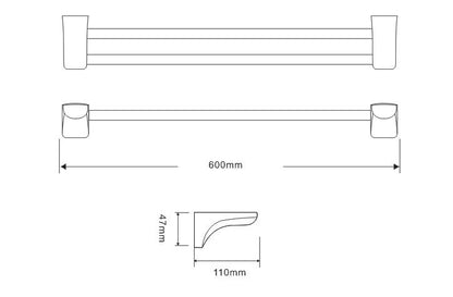 SUS304 Towel Bar - Grey