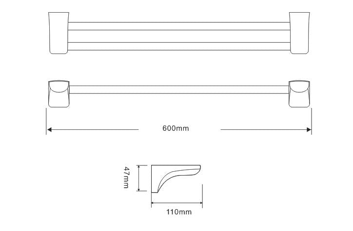 SUS304 Towel Bar - Grey
