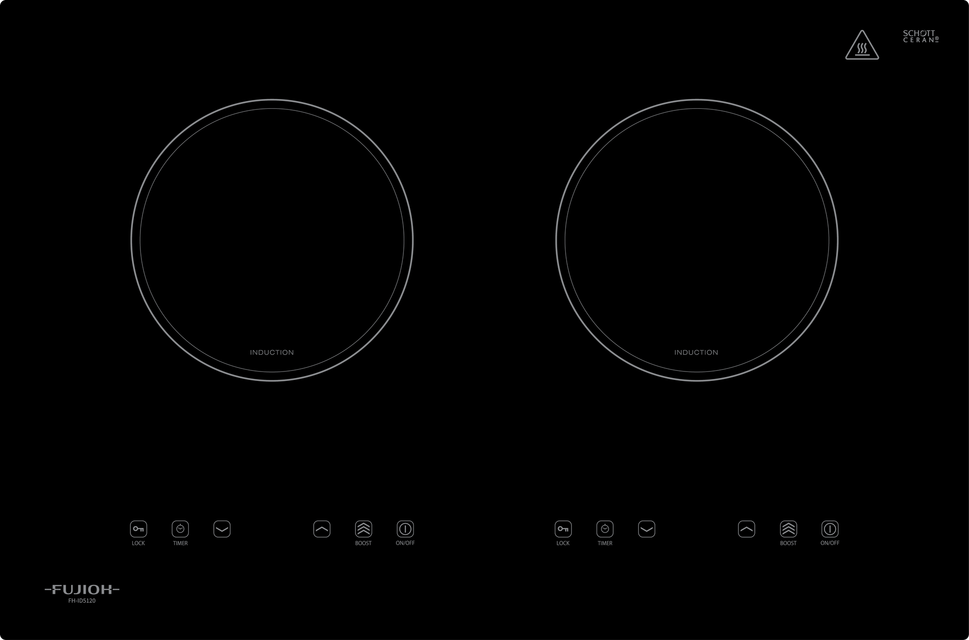 Fujioh Induction Hob (2 Zone) - Ceramic Glass