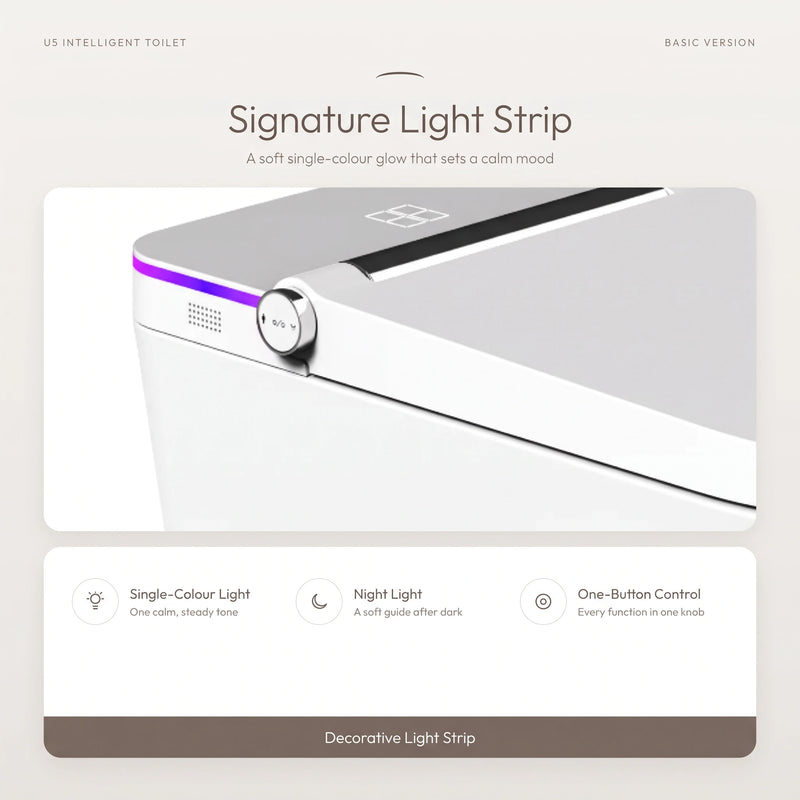 Smart Toilet Complete Set (S-150mm) c/w Tank (Basic Version) - White - Signature Light Strip