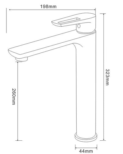 Above Counter Basin Mixer - Gold