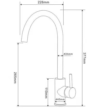 Pillar Sink Mixer - Grey