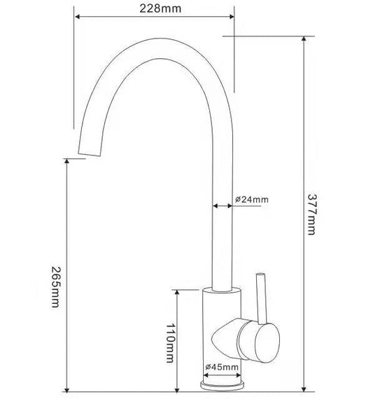 Pillar Sink Mixer - Grey