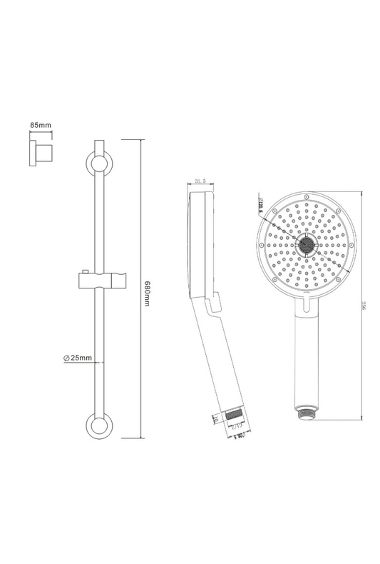 Shower Bar Set - Chrome