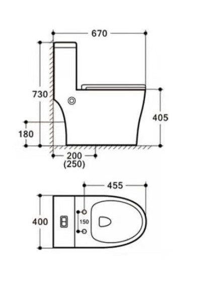 WALDEN Washdown Rimless WC Complete Set c/w Build in Bidet (S-200mm)- white