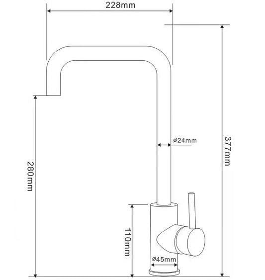 Pillar Sink Mixer - Satin