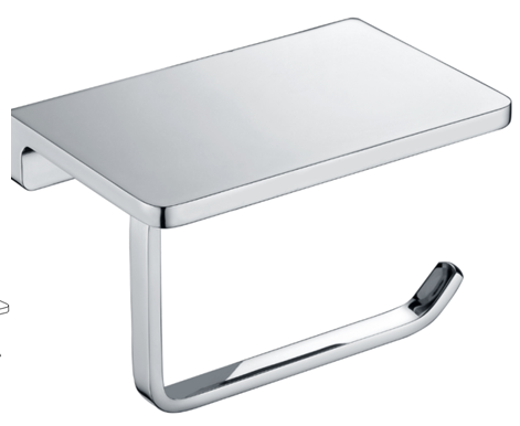 Paper Holder with Shelf - Chrome