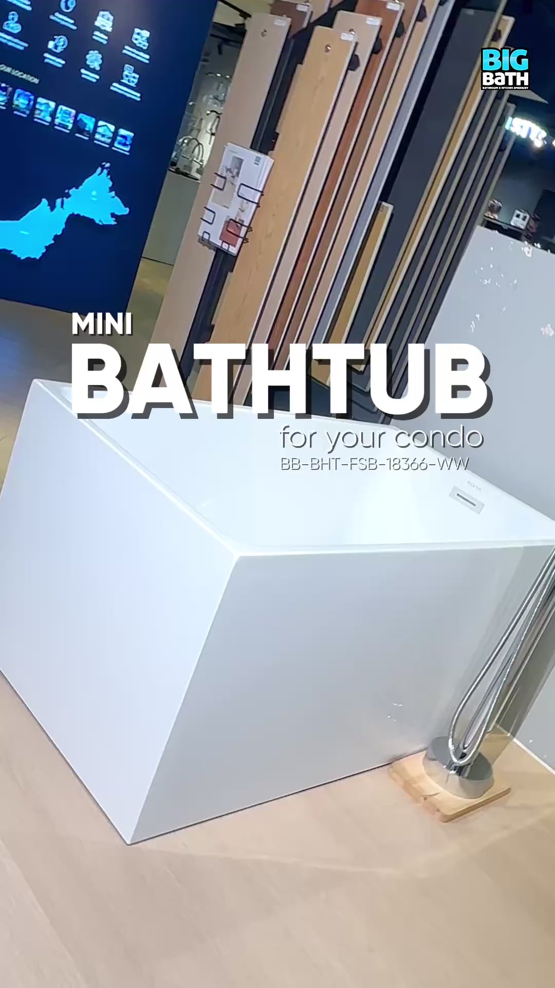 Free Standing Bathtub c/w Waste - White video [src:file:BB_BH_FSB_18366_W_version2.mp4]