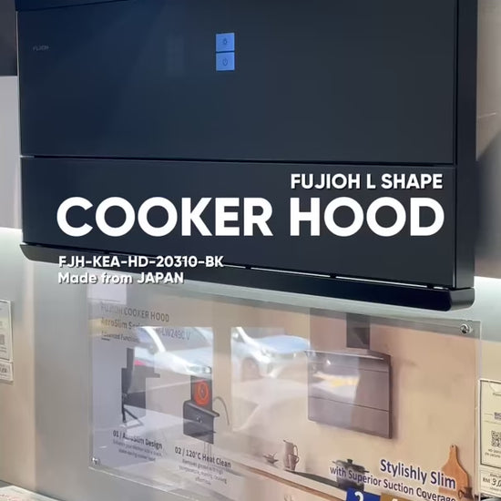 Fujioh L-Shaped Cooker Hood With Oil Repellent Fan - FJH-KEA-HD-20310-BK product video
