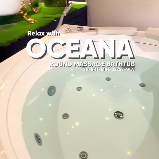 ROUND Massage Bath Tub - TR-BHT-MBT-22258-WW product video