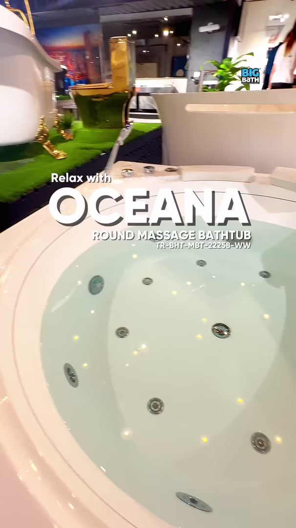 ROUND Massage Bath Tub - TR-BHT-MBT-22258-WW product video