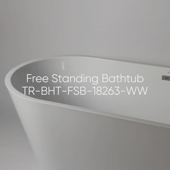 Free Standing Bathtub - White - TR-BHT-FSB-18263-WW product video