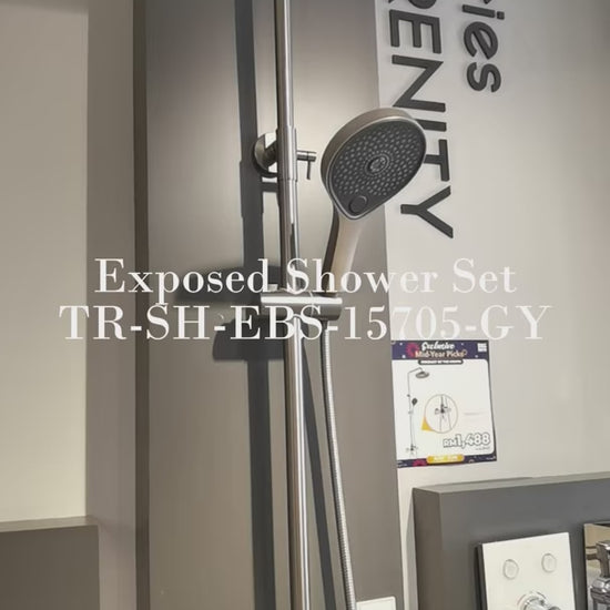 Exposed Shower Bar Set - Grey - TR-SH-EBS-15705-GY product video