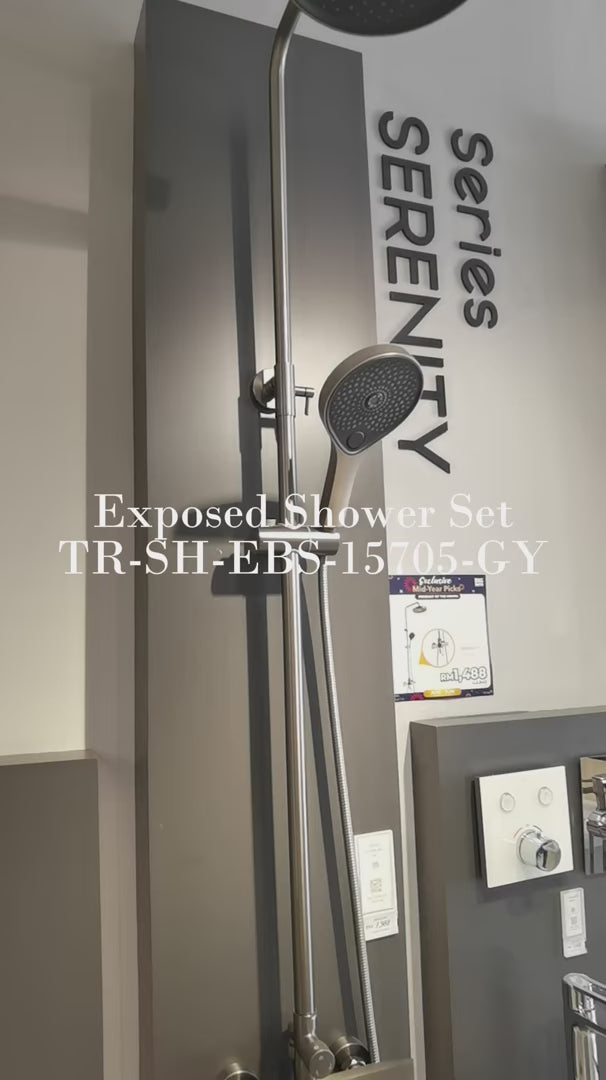 Exposed Shower Bar Set - Grey - TR-SH-EBS-15705-GY product video