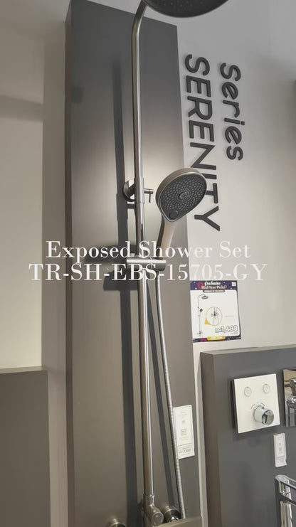 Exposed Shower Bar Set - Grey - TR-SH-EBS-15705-GY product video