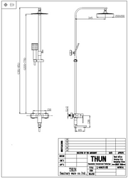 SUS304 3 Way Square Expose Shower Set