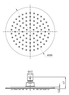 SUS304 ROUND Rain Shower Head 8" - Polish