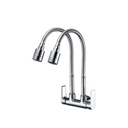 Wall Sink Tap with Double Wave Spout